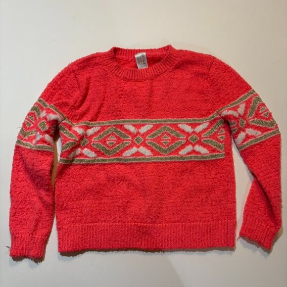 Cat & Jack Girls Red Fair Isle Knit Sweater Size M (7/8) - Picture 2 of 4